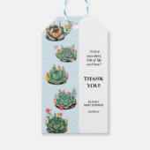 De moderne succulente cactus Baby shower Cadeaulabel (Voorkant)