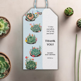 De moderne succulente cactus Baby shower Cadeaulabel