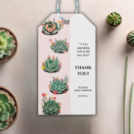 De moderne succulente cactus Baby shower Cadeaulabel