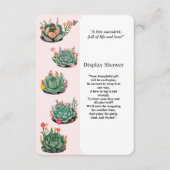 De moderne succulente cactus Baby shower Informatiekaartje (Voorkant)