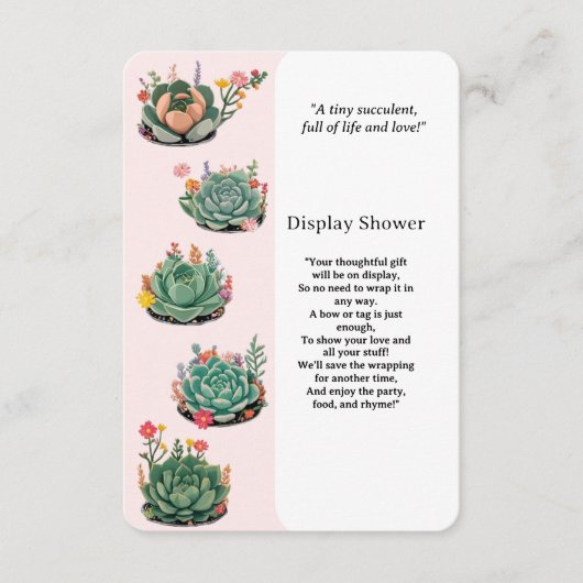 De moderne succulente cactus Baby shower Informatiekaartje (Voorkant)