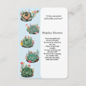 De moderne succulente cactus Baby shower Informatiekaartje (Voorkant)