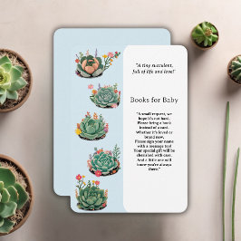 De moderne succulente cactus Baby shower Informatiekaartje