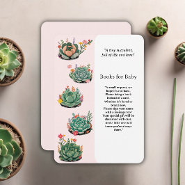De moderne succulente cactus Baby shower Informatiekaartje