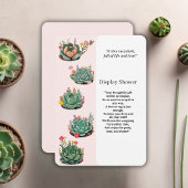 De moderne succulente cactus Baby shower Informatiekaartje