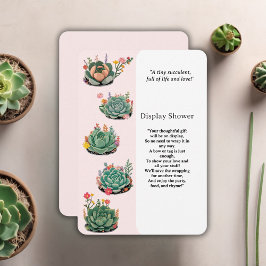 De moderne succulente cactus Baby shower Informatiekaartje
