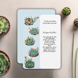 De moderne succulente cactus Baby shower Informatiekaartje