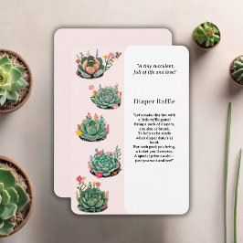 De moderne succulente cactus Baby shower Informatiekaartje