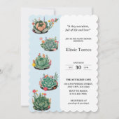 De moderne succulente cactus Baby shower Kaart (Voorkant)