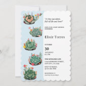 De moderne succulente cactus Baby shower Kaart (Voorkant)