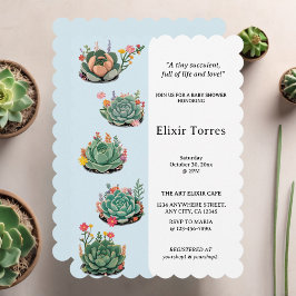 De moderne succulente cactus Baby shower Kaart