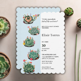 De moderne succulente cactus Baby shower Kaart