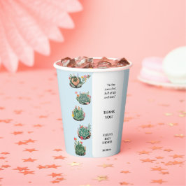 De moderne succulente cactus Baby shower Papieren Bekers