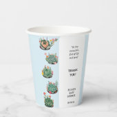 De moderne succulente cactus Baby shower Papieren Bekers (Achterkant)