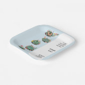 De moderne succulente cactus Baby shower Papieren Bordje (Gebogen)