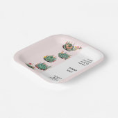 De moderne succulente cactus Baby shower Papieren Bordje (Gebogen)