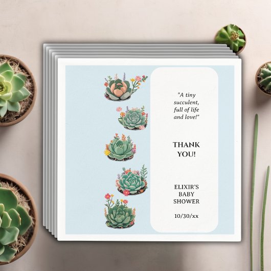 De moderne succulente cactus Baby shower Servet