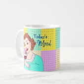 De moderne tijd, Retro Lady Holding Wine Koffiemok (Voorkant links)