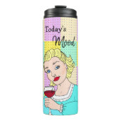 De moderne tijd, Retro Lady Holding Wine Thermosbeker (Voorkant)