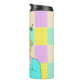 De moderne tijd, Retro Lady Holding Wine Thermosbeker (Geroteerd rechts)