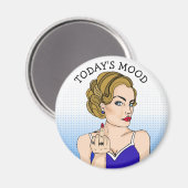 De moderne tijd: Retrovrouw die de vogel viert Magneet (Voorkant / Achterkant)