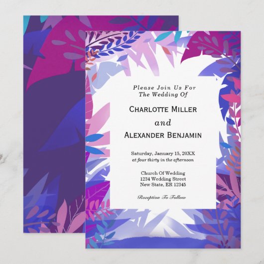 De moderne Tropische Waterverf van het huwelijk ve Kaart (Voorkant / Achterkant)