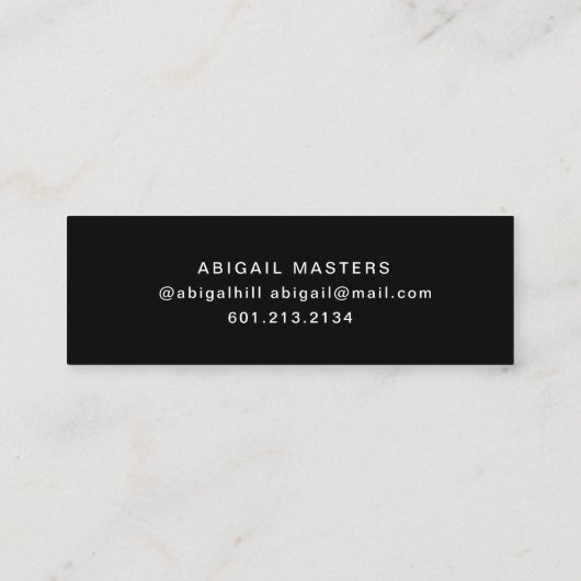 De moderne Typografie Afstuderen Naam Kaart Mini Visitekaartje (Achterkant)