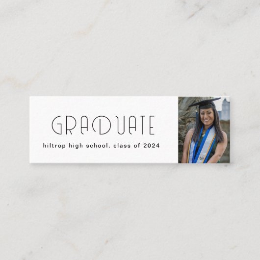 De moderne Typografie Afstuderen Naam Kaart Mini Visitekaartje (Voorkant)