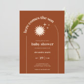 De moderne typografie hier komt het Baby shower So Kaart (Staand voorkant)