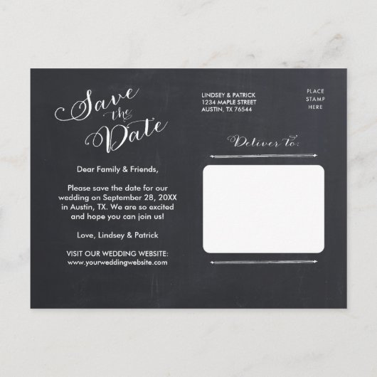 De Moderne Typografie van het Manuscript van het C Aankondigingskaart (Achterkant)