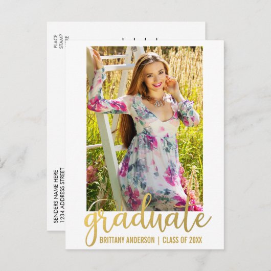 De moderne Uitnodiging van de Partij van de Gradua (Voorkant / Achterkant)