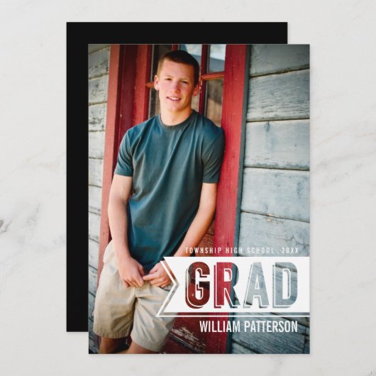 De moderne Uitnodiging van de Partij van de Gradua (Voorkant / Achterkant)