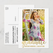 De moderne Uitnodiging van de Partij van de Gradua Briefkaart (Voorkant / Achterkant)