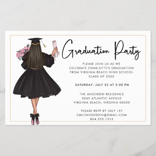 De Moderne Uitnodiging van de Partij van de Gradua Flyer (Voorkant)
