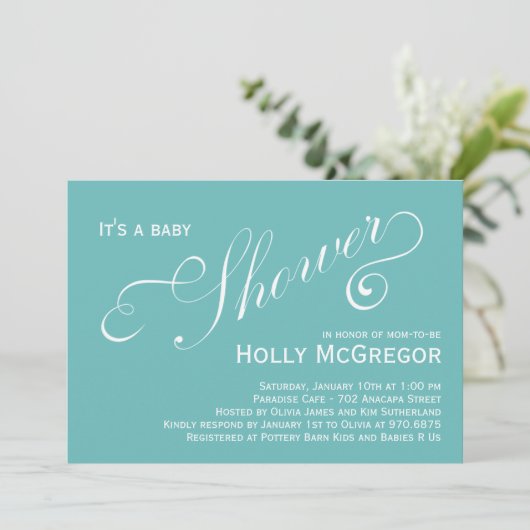 De moderne Uitnodiging van het Baby shower van Man (Staand voorkant)