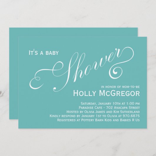 De moderne Uitnodiging van het Baby shower van Man (Voorkant / Achterkant)