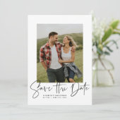 De moderne verticale foto van het manuscript spare save the date (Staand voorkant)