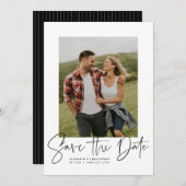 De moderne verticale foto van het manuscript spare save the date (Voorkant / Achterkant)