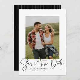 De moderne verticale foto van het manuscript spare save the date