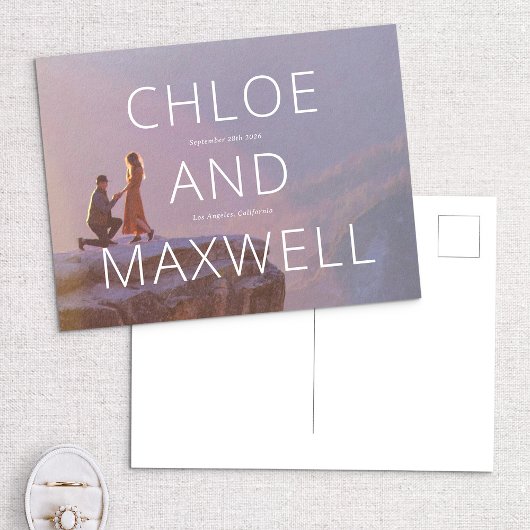 De moderne Vette Foto van Namen sparen de Datum Briefkaart