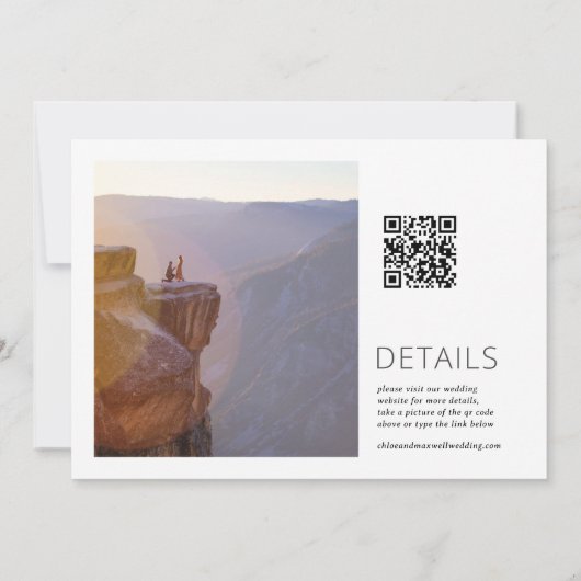 De moderne Vette Foto van Namen sparen de Datum Save The Date (Achterkant)