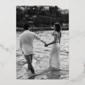 De moderne Vette Grote Foto sparen de Datum Folie Uitnodiging (Achterkant)