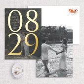 De moderne Vette Grote Foto sparen de Datum Folie Uitnodiging