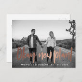 de moderne vette manuscriptfoto verandert de datum briefkaart (Voorkant / Achterkant)