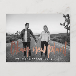 de moderne vette manuscriptfoto verandert de datum briefkaart