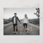 de moderne vette manuscriptfoto verandert de datum briefkaart (Voorkant)