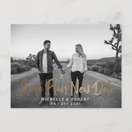 de moderne vette manuscriptfoto verandert de datum briefkaart