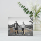 de moderne vette manuscriptfoto verandert de datum briefkaart (Staand voorkant)