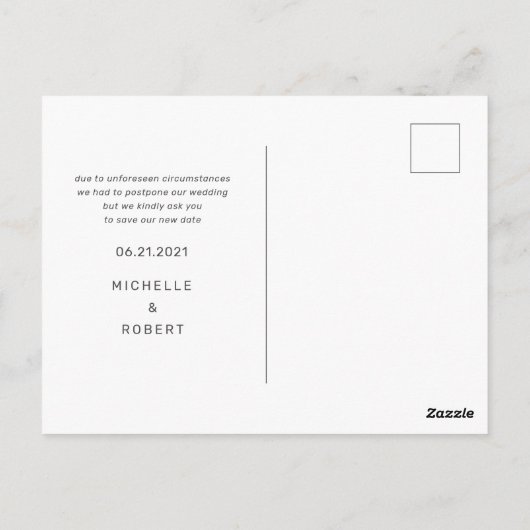 de moderne vette manuscriptfoto verandert de datum briefkaart (Achterkant)