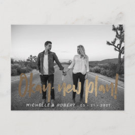 de moderne vette manuscriptfoto verandert de datum briefkaart